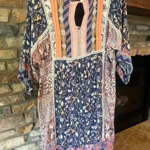Sundance Blue and pink Dolman Sleeve Dress